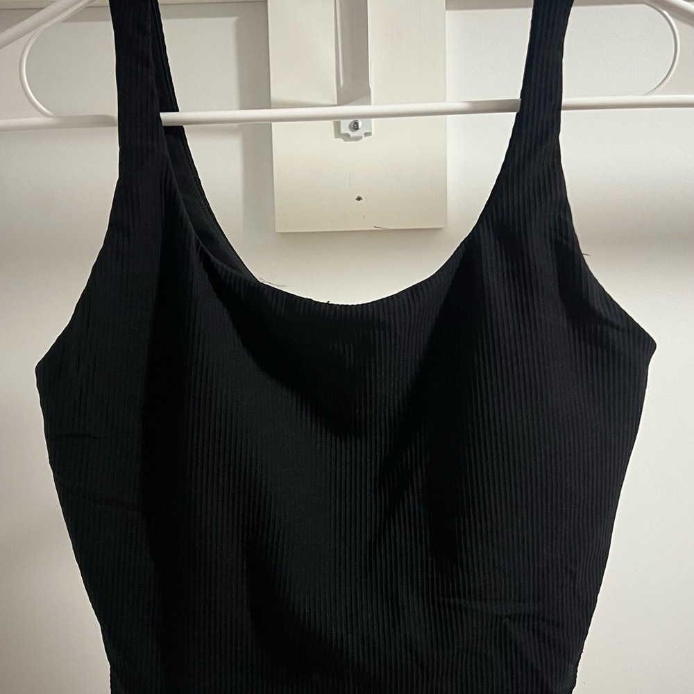 Old Navy Black Ribbed Scoop-Neck Tank Top